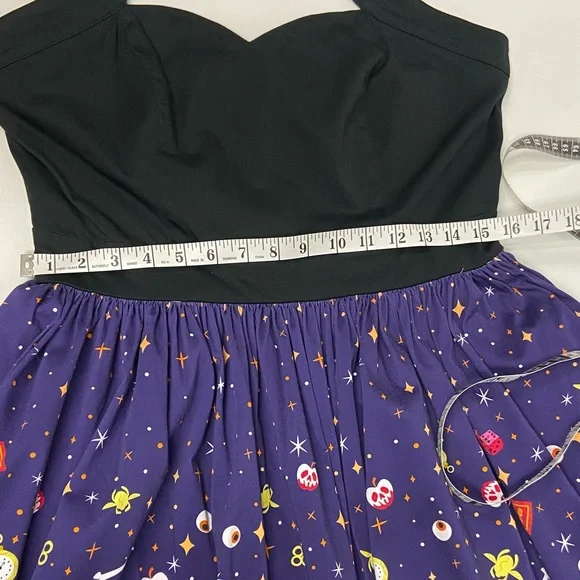 Disney Dress Shop Hocus Pocus Dress Size L tea length Halloween witches flames - Picture 10 of 13